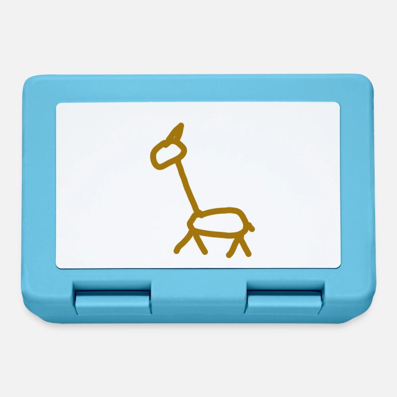 girafe - Boîte à goûter - bleu saphir