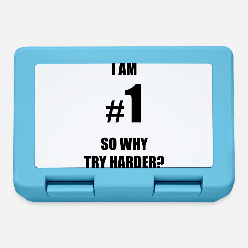 I am number 1, so why try harder? - Brotdose - Saphirblau