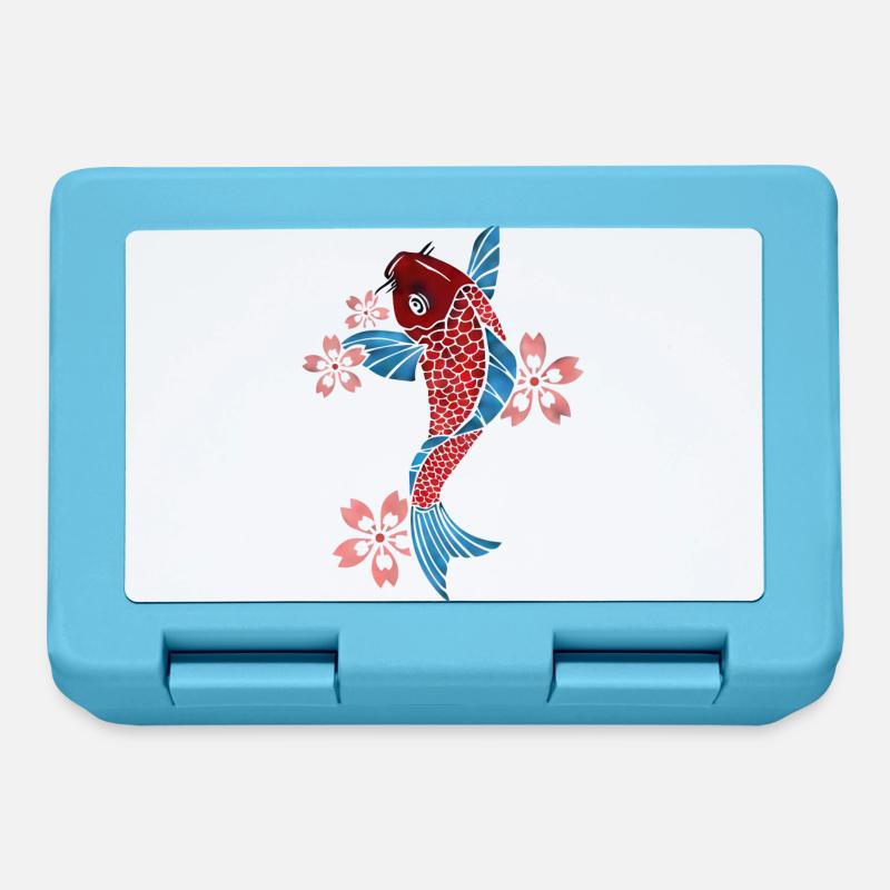 Carpe koi - Boîte à goûter - bleu saphir