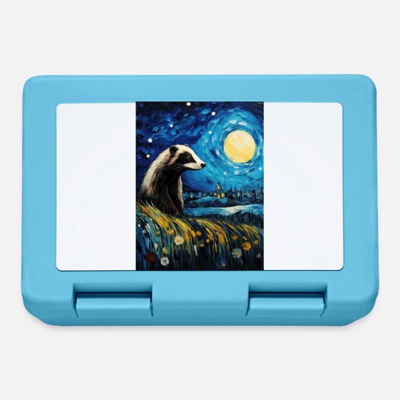 dachs, van gogh, sternennacht, tier - Brotdose - Saphirblau