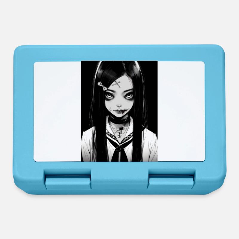 Anime, Mädchen, Geschenk, horror - Brotdose - Saphirblau