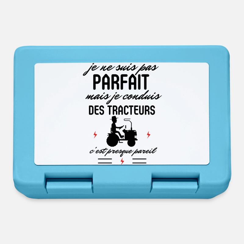 Pas parfait mais conduis des tracteurs - Boîte à goûter - bleu saphir