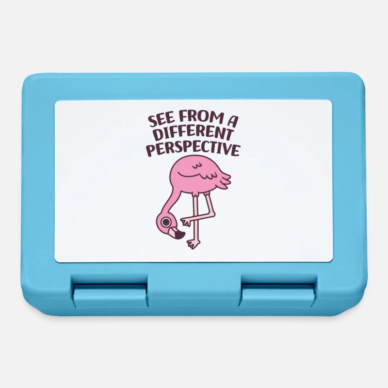 Mignon Flamingo Voir d’un point de vue différent - Boîte à goûter - bleu saphir