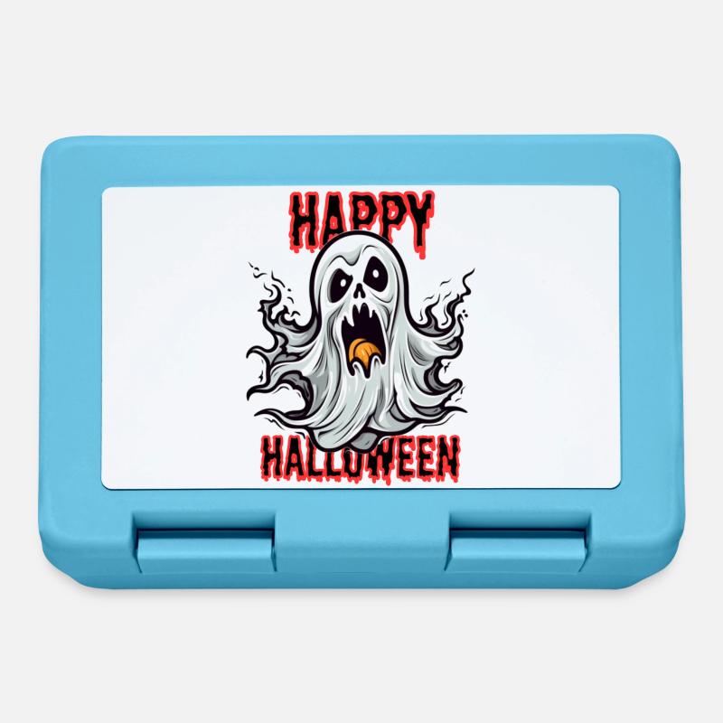 Haunted Ugly Halloween Ghosts Illustration - Lunchbox - sapphire blue