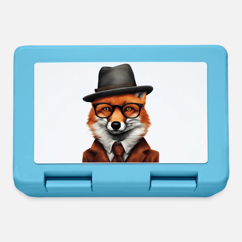 Sherlock Fox in klassischer Kleidung - Brotdose - Saphirblau