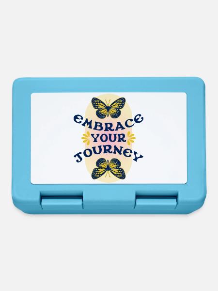 Embrace Your Journey – Schmetterling Retro - Brotdose - Saphirblau