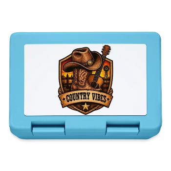 Country Vibes Western Sunset Shield - Brotdose - Saphirblau - Vorne