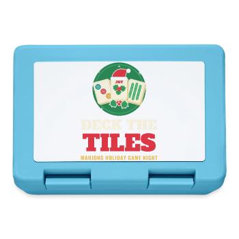 Deck die Steine – lustiges Mahjong-Weihnachtsspiel - Brotdose - Saphirblau - Vorne