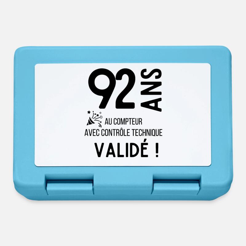 92 ans validé - Boîte à goûter - bleu saphir