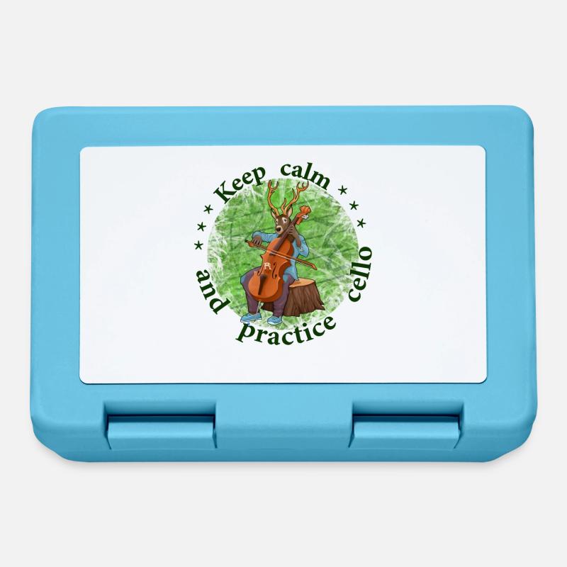 Keep calm practice Cello Violoncello Rentier - Brotdose - Saphirblau