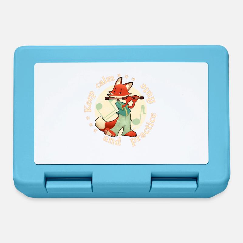 Keep calm practice flute flute fox - Lunchbox - sapphire blue
