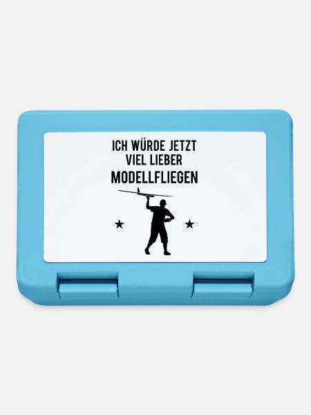 Modellflug Modellbauer Flugzeug Segler Geschenk - Brotdose - Saphirblau