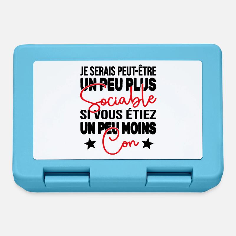 Je Serais Peut être Un Peu Plus Sociable Cadeau - Boîte à goûter - bleu saphir