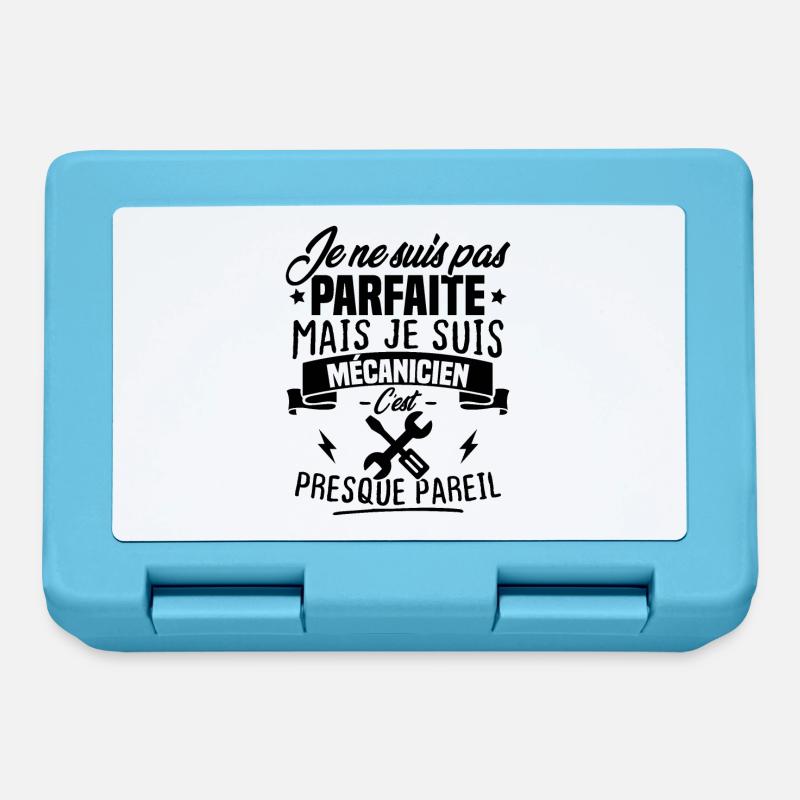 Pas parfaite mais je suis mécanicien - Boîte à goûter - bleu saphir