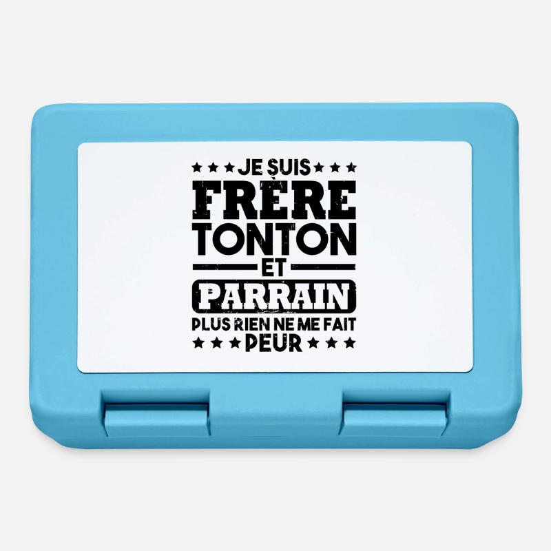 Frère tonton et Parrain - Boîte à goûter - bleu saphir
