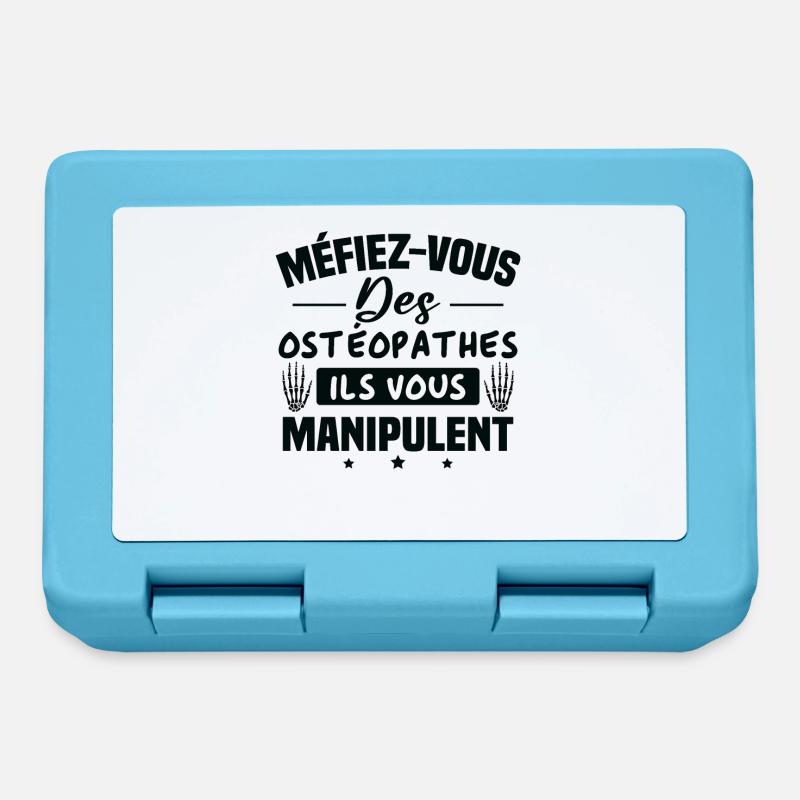 Méfiez vous des ostéopathe ils vous manipulent - Boîte à goûter - bleu saphir