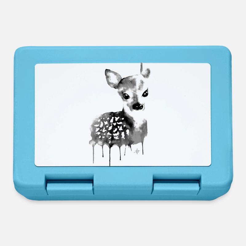 Deer Black & White - Lunchbox - sapphire blue
