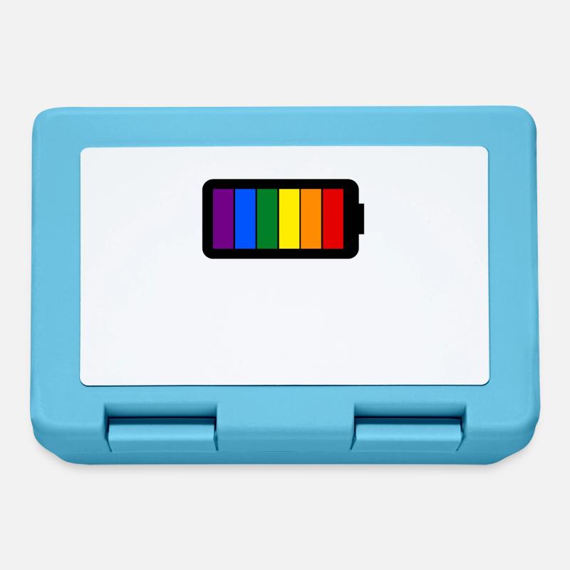 Regenbogenfarben Batterie Loading - Gay Pride - Brotdose - Saphirblau