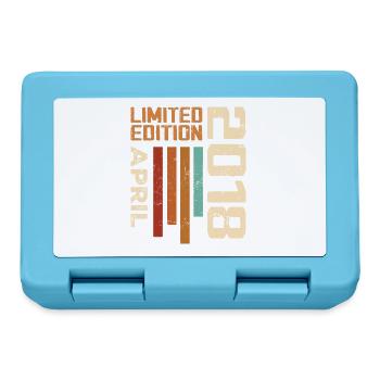 Geboren im April 2018 Geburtstagsgeschenk 2018 Retro - Brotdose - Saphirblau - Vorne