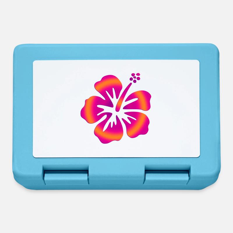 Hibiscus rose - Boîte à goûter - bleu saphir