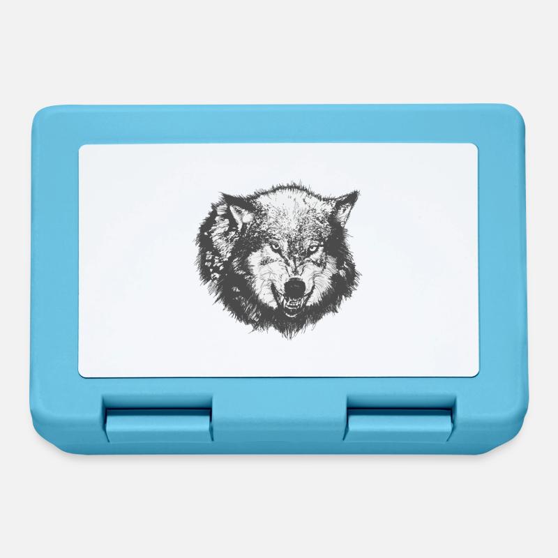 wolf - Lunchbox - sapphire blue