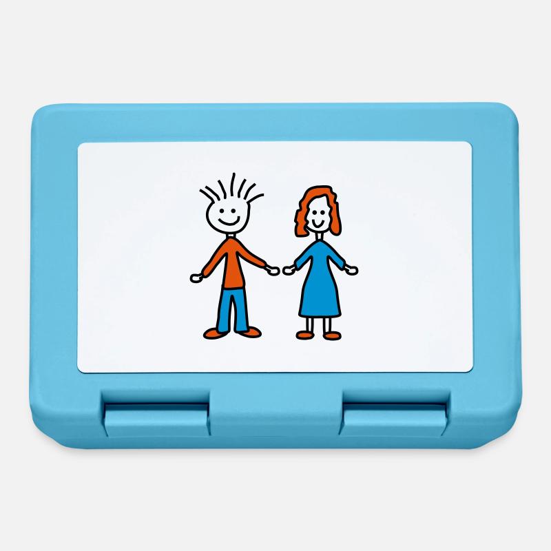 couple - Boîte à goûter - bleu saphir