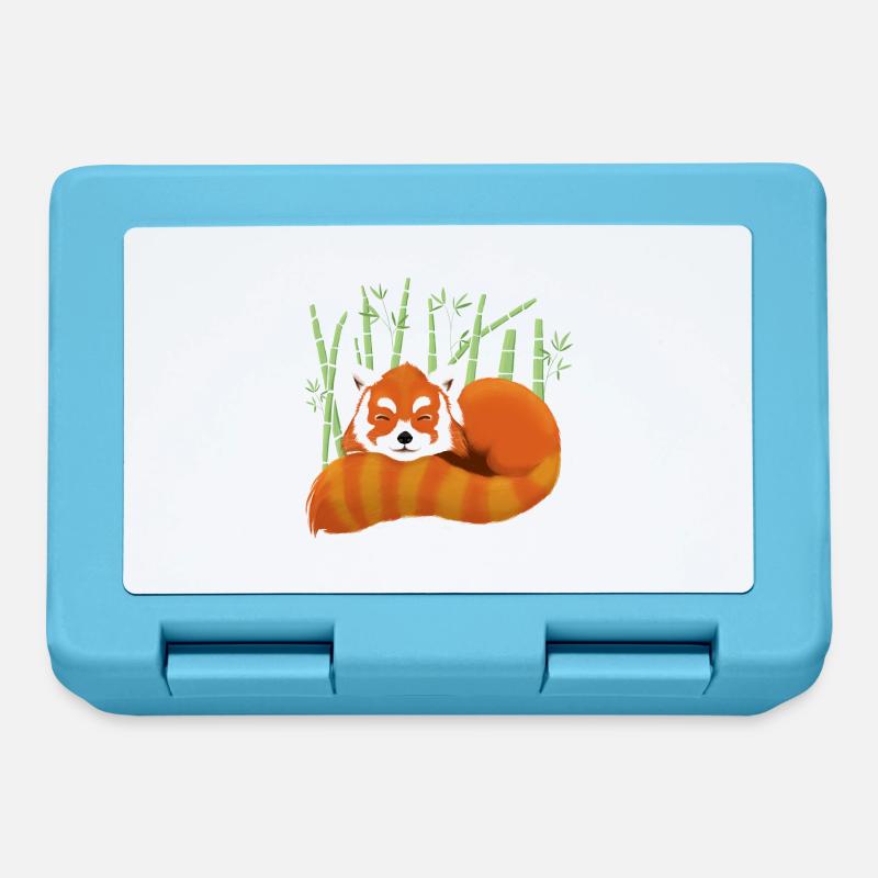 Panda roux - Boîte à goûter - bleu saphir