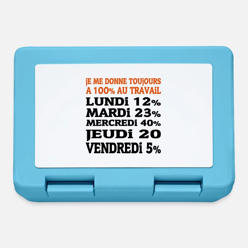 100% au Travail (2c) new ! - Boîte à goûter - bleu saphir