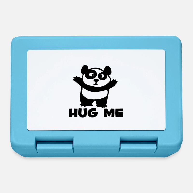 hug me dessin panda mignon enfant bébé fun drôle a - Boîte à goûter - bleu saphir