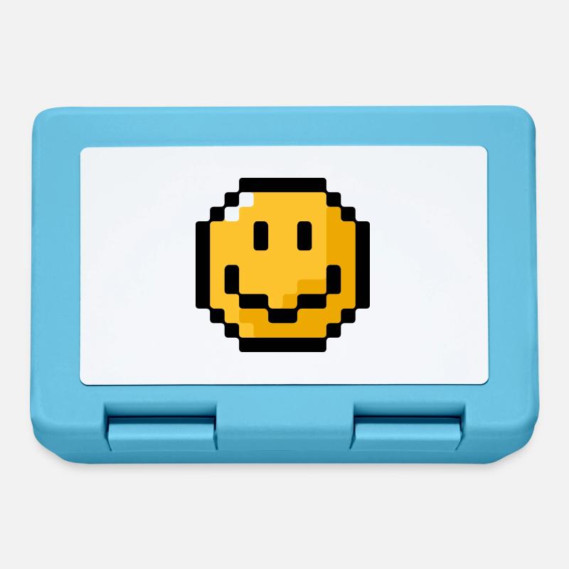 Smiley pixel - Brotdose - Saphirblau