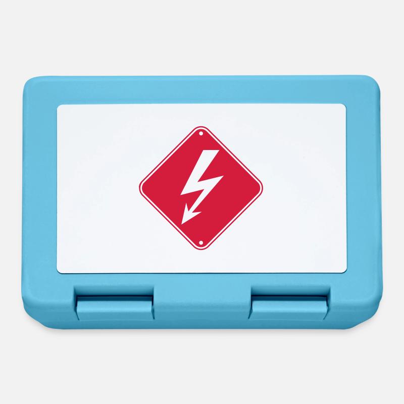 rouge clipart panneau indication électrique éclair courant - Boîte à goûter - bleu saphir