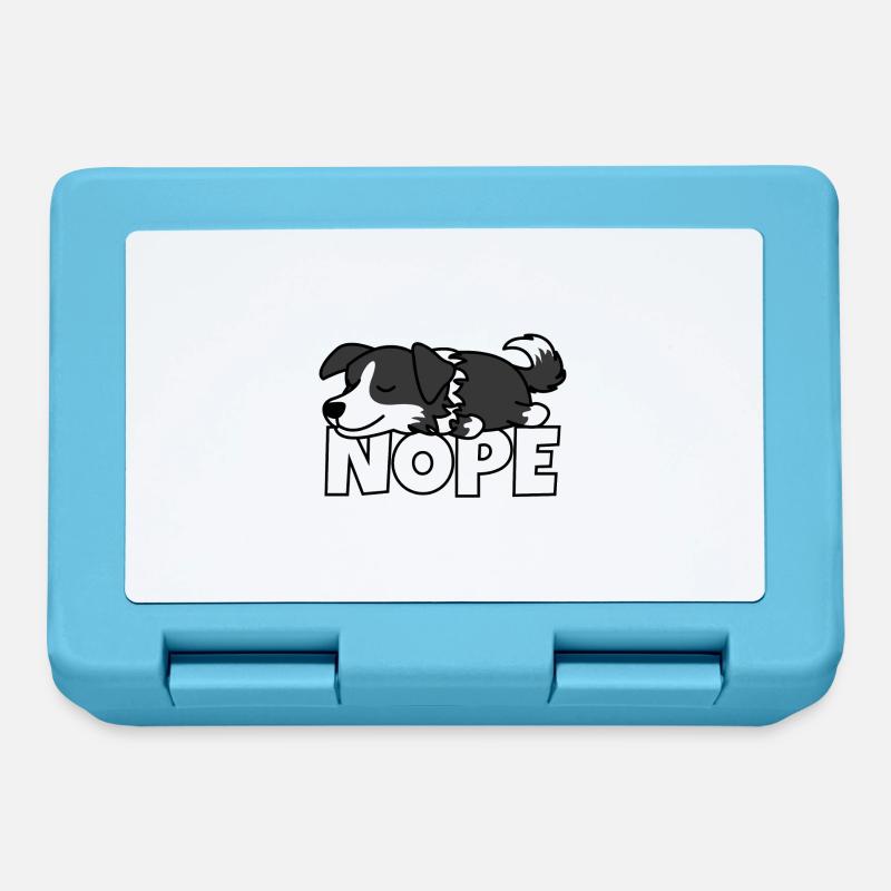 Border Collie Nope - Boîte à goûter - bleu saphir