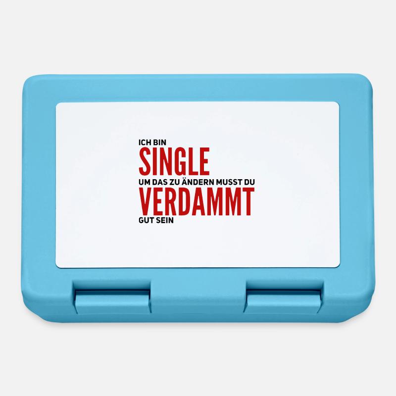 Ich bin Single - Brotdose - Saphirblau