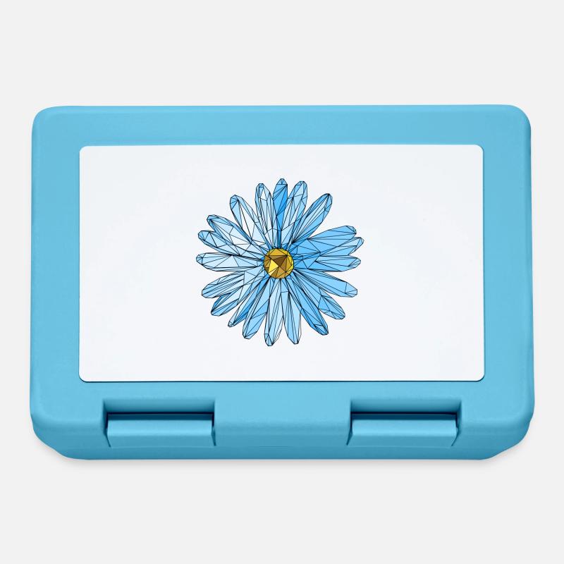 Art de polygone fleur triangle bleu - Boîte à goûter - bleu saphir