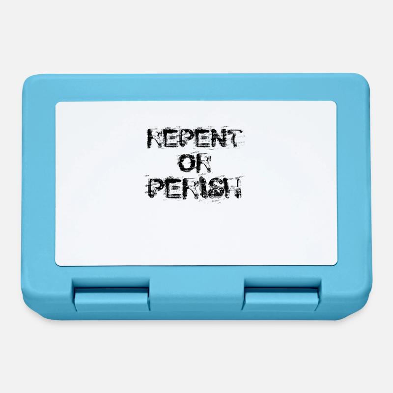 Repent Or Perish - Christian - Lunchbox - sapphire blue