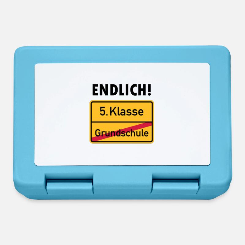 Endlich 5. Klasse Schild Geschenk Idee - Brotdose - Saphirblau