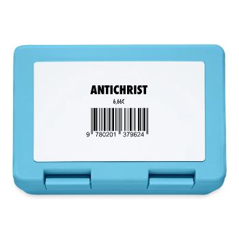 devil antichrist 666 barcode roast satan hell - Lunchbox - sapphire blue - Front