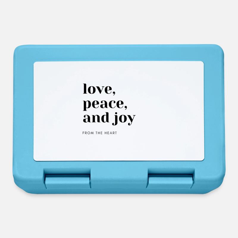 love peace and joy - Boîte à goûter - bleu saphir