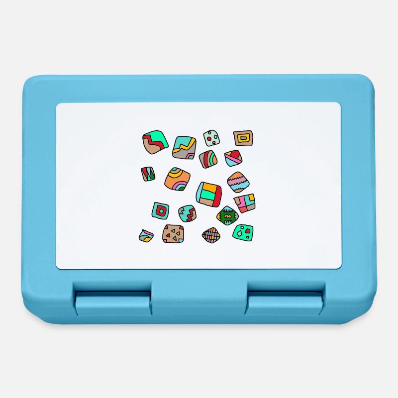 Multicolored dice - Brotdose - Saphirblau