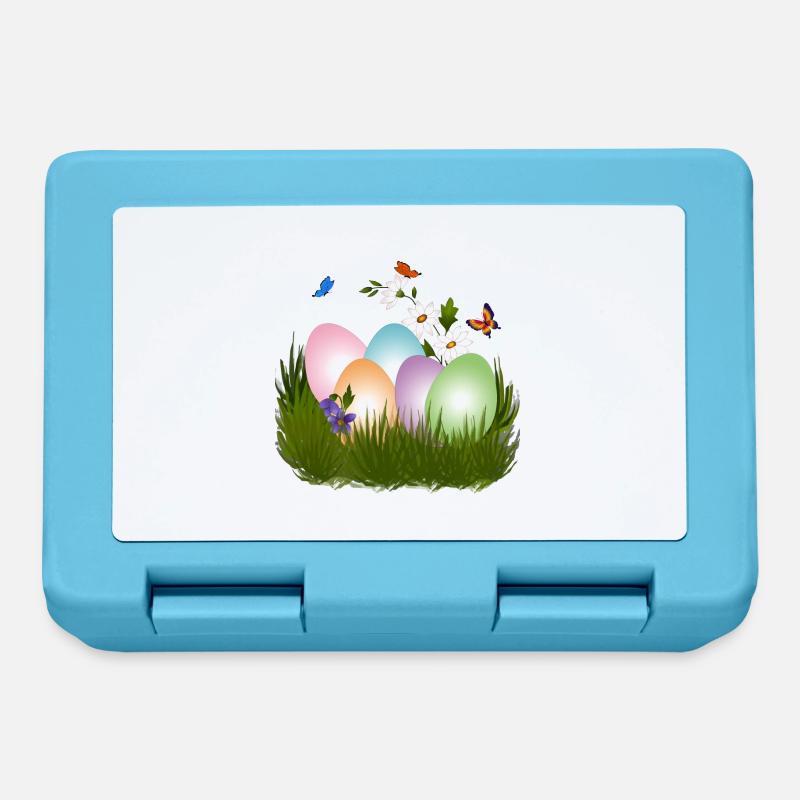 Chasse aux œufs de Pâques - Boîte à goûter - bleu saphir