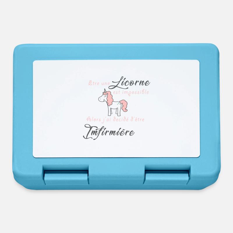 Licorne Infimiere - Boîte à goûter - bleu saphir