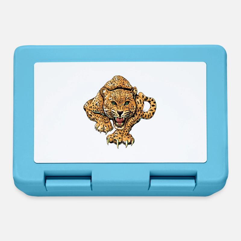 leopard - Lunchbox - sapphire blue