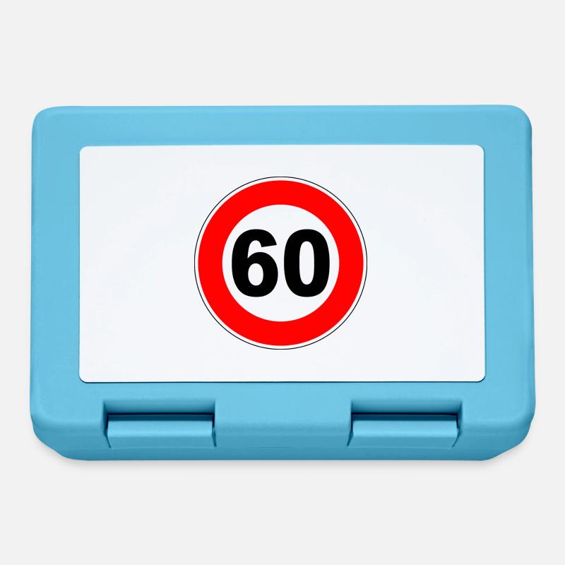 60e anniversaire - 60e - célébration - plaque de rue - Boîte à goûter - bleu saphir