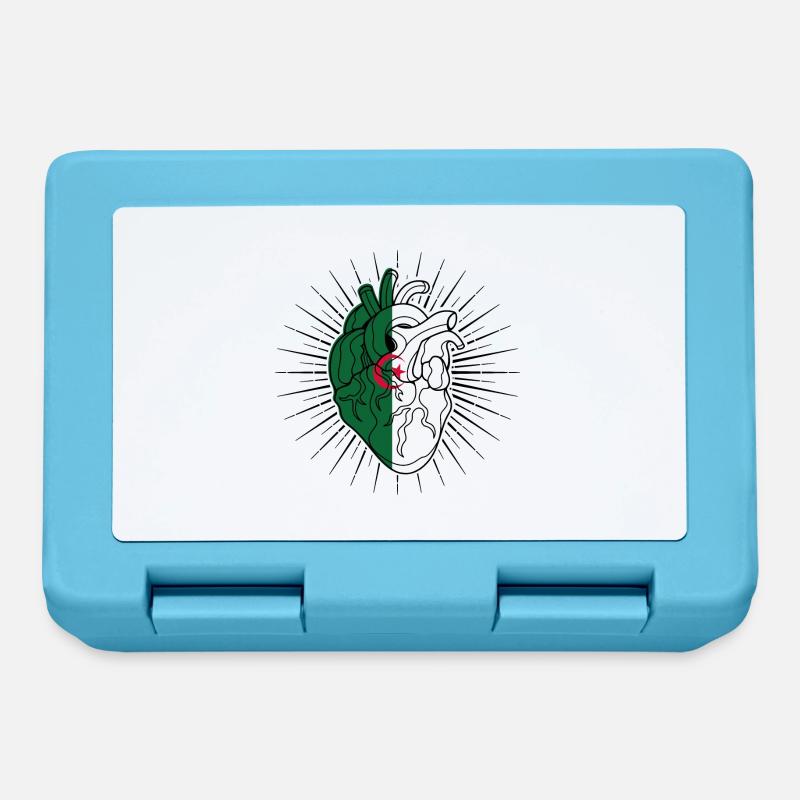 Cœur drapeau de l'Algérie - Boîte à goûter - bleu saphir