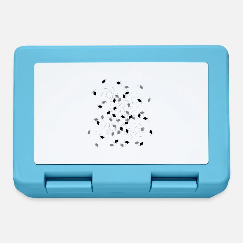 Abstract rhombus pattern black& grey - Lunchbox - sapphire blue