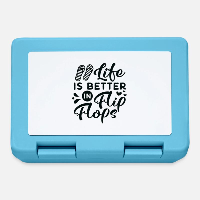 LIfe is better in Flips Flops - Brotdose - Saphirblau