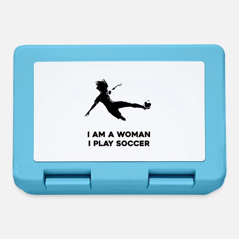 Soccer féminin - Boîte à goûter - bleu saphir