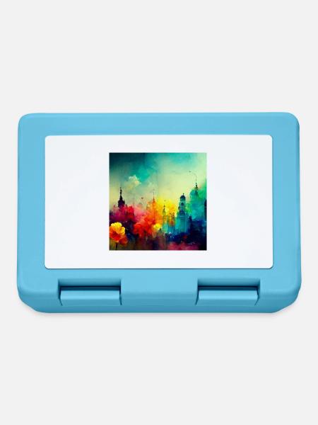 Farbenfrohes City Splash - Brotdose - Saphirblau
