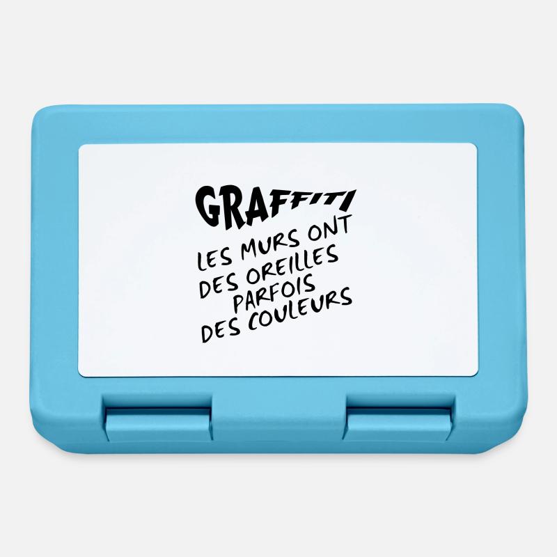 Graffiti - Boîte à goûter - bleu saphir