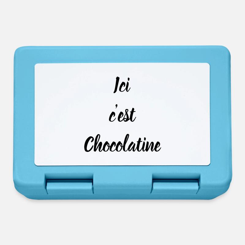 Ici c'est Chocolatine ! - Boîte à goûter - bleu saphir